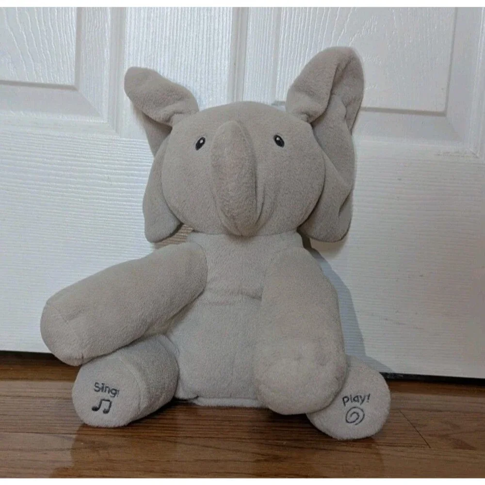 GUND Baby Animated Flappy The Elephant Stuffed Animal Plush Gray 12